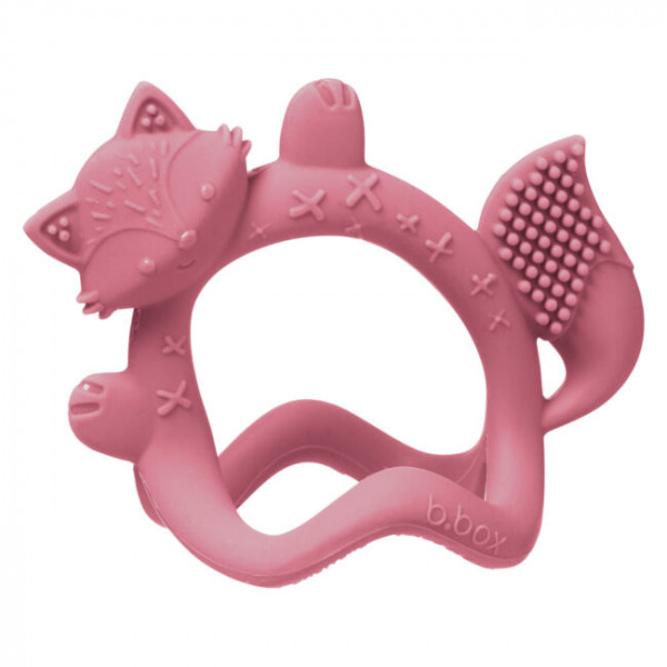 b.box Μασητικό Οδοντοφυΐας Σιλικόνης Wrist Teether Fox Blush BB100311