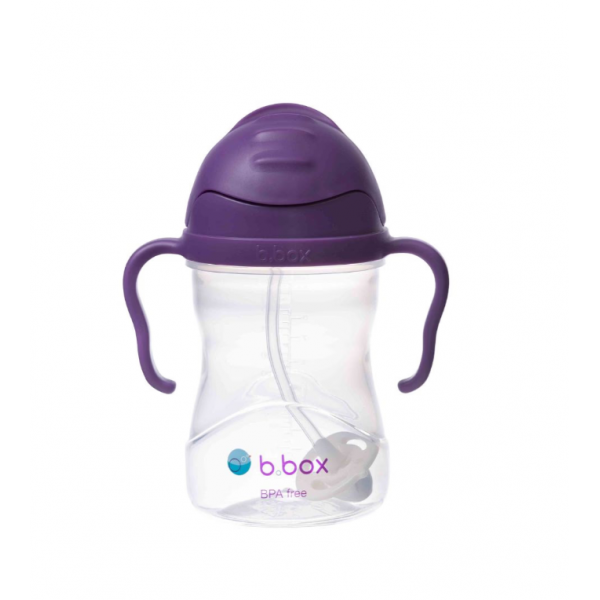 b.box Εκπαιδευτικό Ποτηράκι Με Καλαμάκι 6m+ 240ml Grape BB504