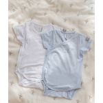 BAMBOOM Κορμάκι Κοντομάνικο 2τμχ κορμάκι White-Light Blue 528-03
