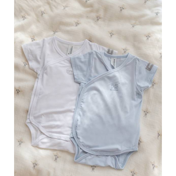 BAMBOOM Κορμάκι Κοντομάνικο 2τμχ κορμάκι White-Light Blue 528-03