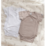 BAMBOOM Κορμάκι Κοντομάνικο 2τμχ κορμάκι White-Camel 528-33