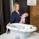Bebe stars Μπανιέρα Πτυσσόμενη με Θερμόμετρο Whale Olive 26-176