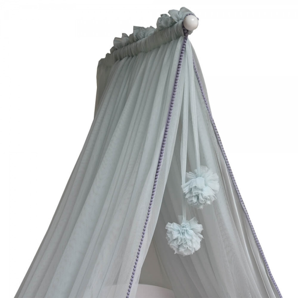 Bebe stars Κουνουπιέρα κρεβατιού με pom-pom Mint 603-184