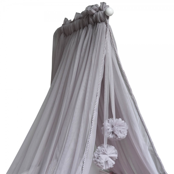 Bebe stars Κουνουπιέρα κρεβατιού με pom-pom Grey 603-186