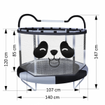 Bebe Stars Τραμπολίνο με δίχτυ 140cm Panda 644-190