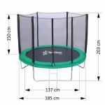 Bebe Stars Τραμπολίνο Με Δίχτυ 185cm Green 646-174