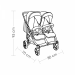Bebe stars Καρότσι Διδύμων Double Trouble Petrol 7901-184