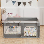 Bebe stars Πάρκο για μωρά τετράγωνο 150x150cm Playzen Grey 880-100