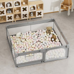 Bebe stars Πάρκο για μωρά ορθογώνιο 180x200cm Playzen Grey 880-200