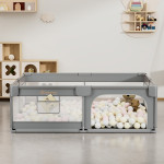 Bebe stars Πάρκο για μωρά ορθογώνιο 180x200cm Playzen Grey 880-200