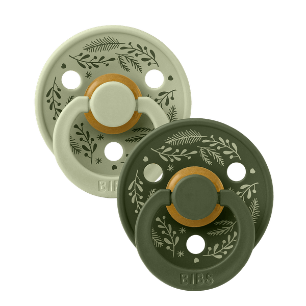 Bibs Πιπίλα Colour Round Latex No1 Σετ πιπίλες 2τμχ στρογγυλή leaf sage hunter green 11027101