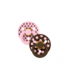 Bibs Πιπίλες Studio Collection Polka dot Baby 2τμχ Στρογγυλή No1 Mocha/Pink 11034102