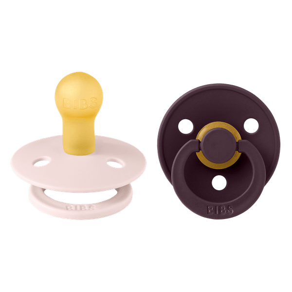 Bibs Πιπίλες Colour Round 2τμχ Latex No1 0m+ Pastel/Plum 110467