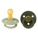 Bibs Πιπίλες Colour Round 2τμχ Latex No2(6-18M) Sage-Hunter Green 120212