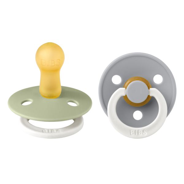 Bibs Πιπίλες Colour Round 2τμχ Latex No2(6-12M) Sage Glow / Cloud Glow 120267