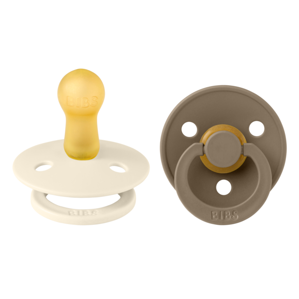 Bibs Πιπίλες Colour Round 2τμχ Latex No2 6m+ Ivory Dark Oak 120358
