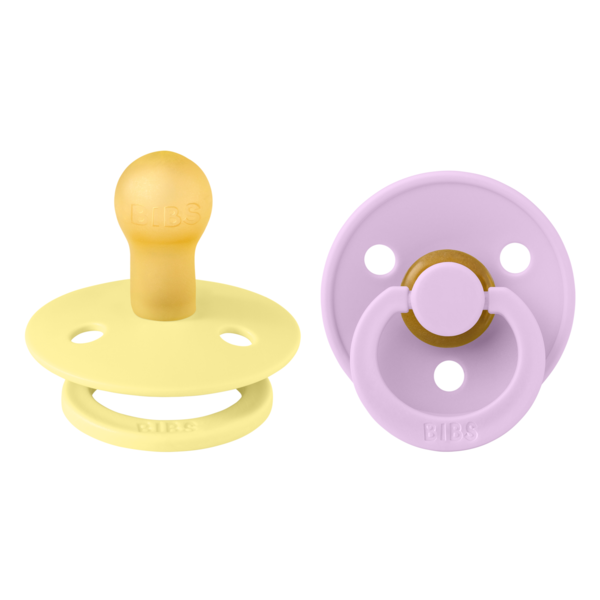 Bibs Πιπίλες Colour Round 2τμχ Latex No2 6m+ Sunshine/Violet Sky 120399