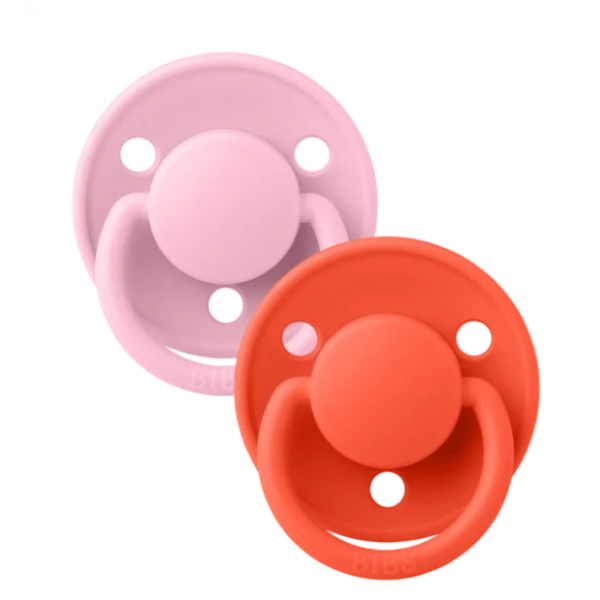 Bibs Πιπίλες De Lux Σιλικόνης OneSize 2τμχ Baby Pink-Tango 150299