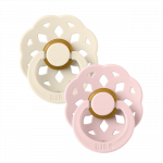 Bibs Πιπίλες Boheme Round 2τμχ Latex No1(0-6M) Ivory-Blossom 230107