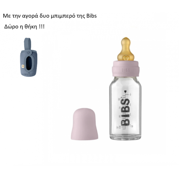 Bibs Μπιμπερό Γυάλινο 0m+ Latex 110ml Dusky Lilac 5013267