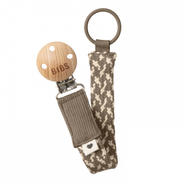 Bibs Κλιπ Πιπίλας Paci Braid Dark Oak Vanilla 9401106