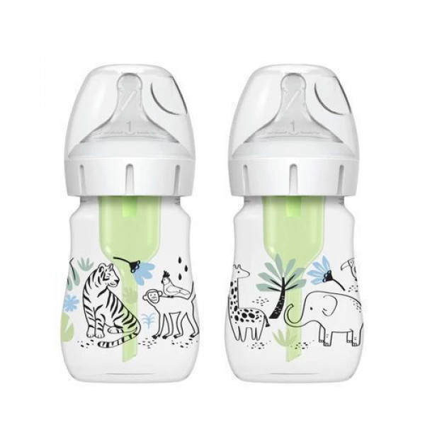 Dr Brown s Μπιμπερό Πλαστικό Options+™  Με Φαρδύ Λαιμό 150ml 2 τεμ Jungle WB52014