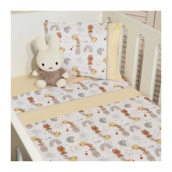 Baby Oliver Σεντόνια Κούνιας 3τμχ 110x170cm Εκρού 46-6706/410