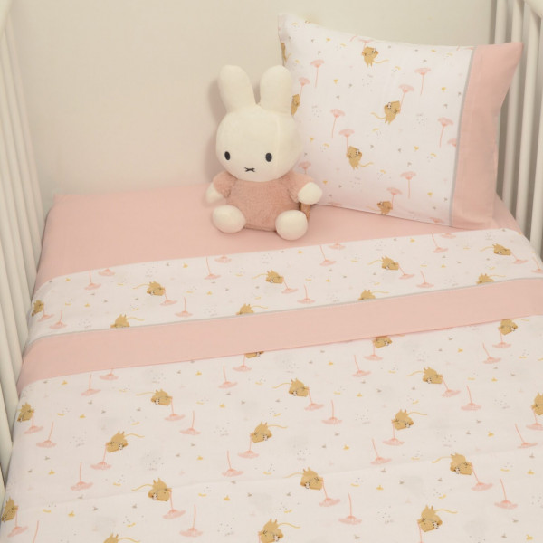 Baby Oliver Σεντόνια Κούνιας  με Λάστιχο 3 τμχ 110x170cm Ροζ 46-6706/412