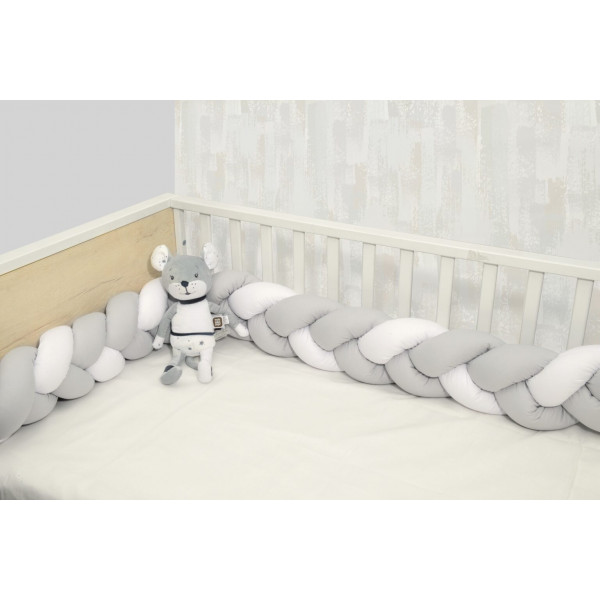 Baby Oliver Πλεξούδα τριπλή Λευκό Γκρι 20x200cm 46-6713/3150