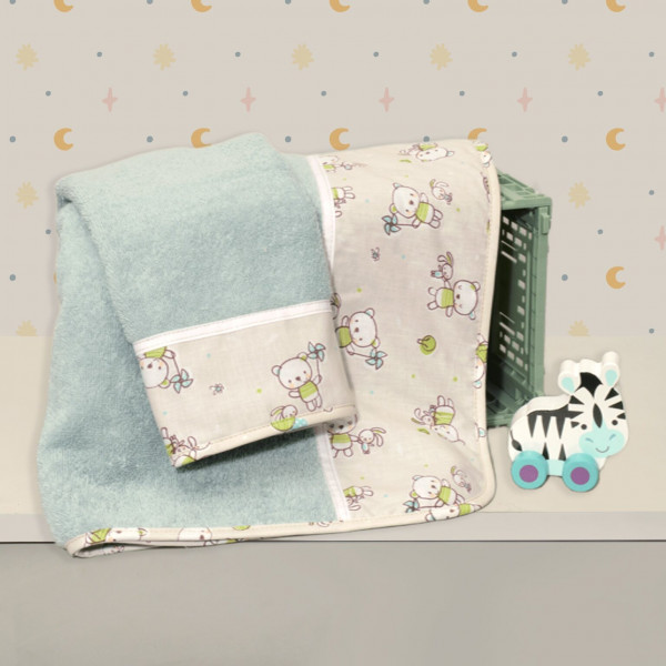 Baby Oliver Σετ Πετσέτες 2τμχ 30x50cm και 70x120cm Εμπριμέ 46-6760/213
