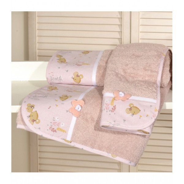 Oliver Baby σετ πετσέτες σάπιο μήλο 2 τεμ σχεδιο 412-1 100% βαμβάκι 450 ΓΡΜ/ΤΜ - 30Χ50 70Χ120