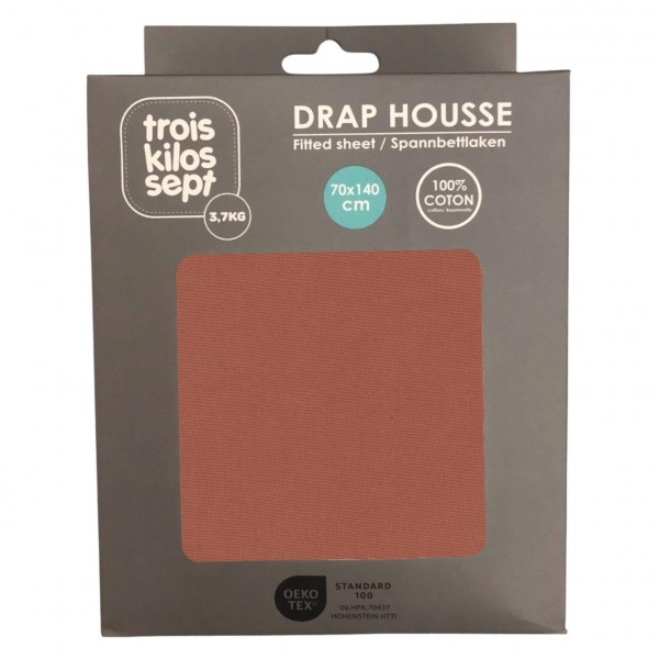 Trois Kilos Sept Κατωσέντονο Κόκκινο Με Λαστιχο Μακώ Jersey 70x140cm 55-8161010