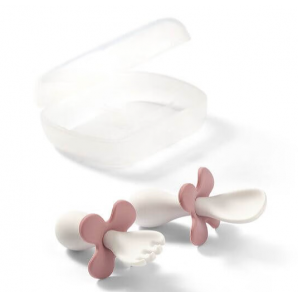 Babyono Σετ Εργονομικό Κουτάλι Πιρούνι Με Θήκη Pink 12m+ BN969/01