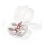 Babyono Σετ Εργονομικό Κουτάλι Πιρούνι Με Θήκη Pink 12m+ BN969/01