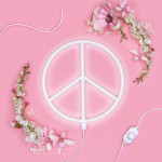 A Little Lovely Company Φωτιστικό Neon Peace Λευκό NEPEWH25