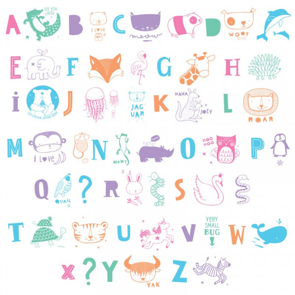 A Little Lovely Company Σετ ABC pastel Για Τον Φωτιζόμενο Πίνακα Lightbox LTLE021