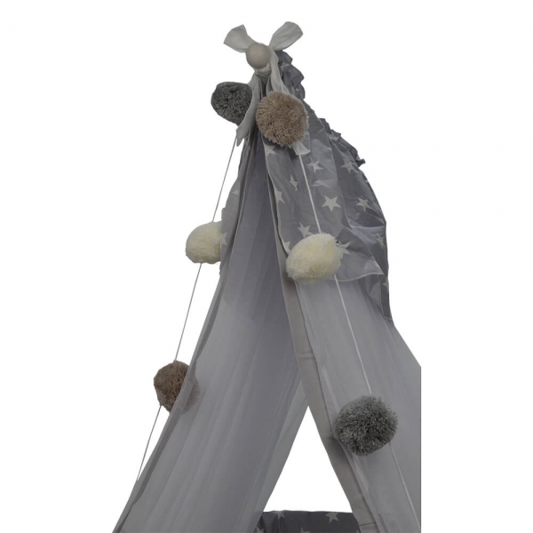 Bebe Stars Πομ πομ Beige 211-182