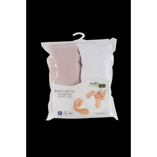 Bubaba Σεντόνια λίκνου  90 x 50 cm pink and white 83792