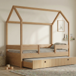 Casakids Kiddy Natural Παιδικό Κρεβάτι Montessori 3 σε 1 με Αφαιρούμενη Σκεπή CK00101