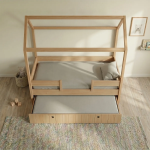 Casakids Kiddy Natural Παιδικό Κρεβάτι Montessori 3 σε 1 με Αφαιρούμενη Σκεπή CK00101