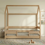 Casakids Kiddy Natural Παιδικό Κρεβάτι Montessori 3 σε 1 με Αφαιρούμενη Σκεπή CK00101