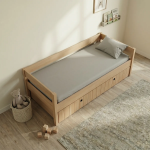 Casakids Kiddy Natural Παιδικό Κρεβάτι Montessori 3 σε 1 με Αφαιρούμενη Σκεπή CK00101