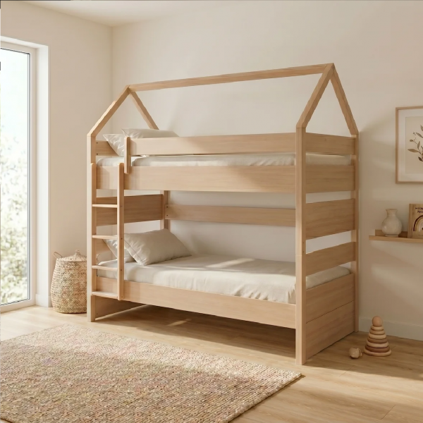 Casakids Kiddy Natural Μασίφ Παιδική Κουκέτα Διαιρούμενη CK00105