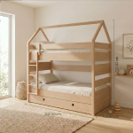 Casakids Kiddy Natural Μασίφ Παιδική Κουκέτα Διαιρούμενη CK00105 Casakids Kiddy Natural Μασίφ Παιδική Κουκέτα Διαιρούμενη CK00105