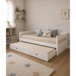 Casakids Συρόμενο Κρεβάτι με Τάβλες Λάκα 90cm CK00110