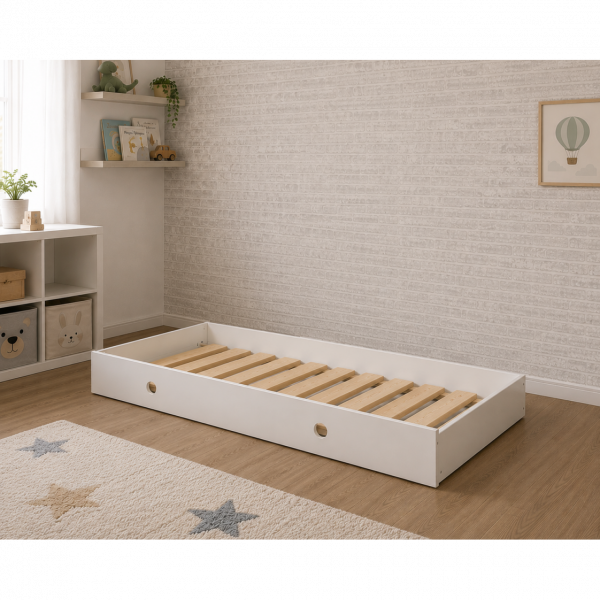 Casakids Συρόμενο Κρεβάτι με Τάβλες Λάκα 90cm CK00110