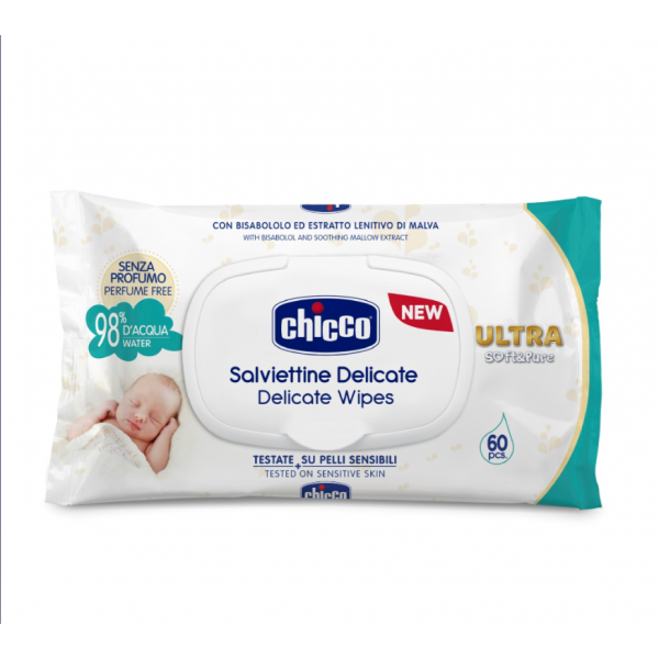 Chicco Ultra-Soft Μωρομάντηλα Καθαρισμού 60 τμχ 09163-60
