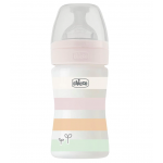 Chicco Πλαστικό Μπιμπερό με Θηλή Σιλικόνης Well Being Girl 150ml 28611-11