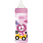 Chicco Μπιμπερό Well Being Πλαστικό Pink Lion 2m+ 250ml 28623-10