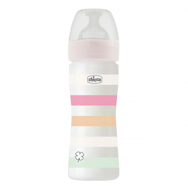 Chicco Μπιμπερό Πλαστικό Well Being Girl 250ml 2m+ 28623-11